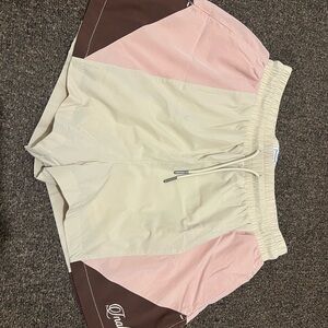 Inaka Power Pink and Brown Athletic Shorts